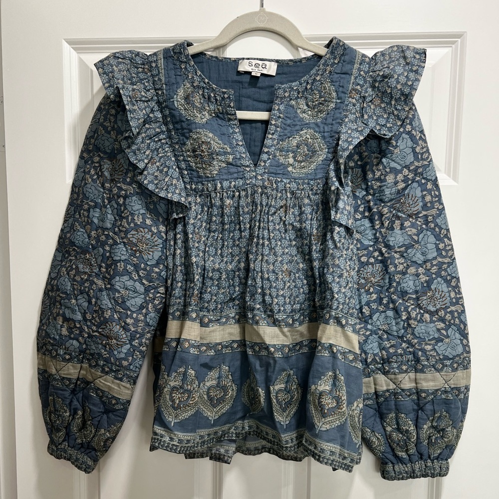 Sea New York Blue Floral Blouse